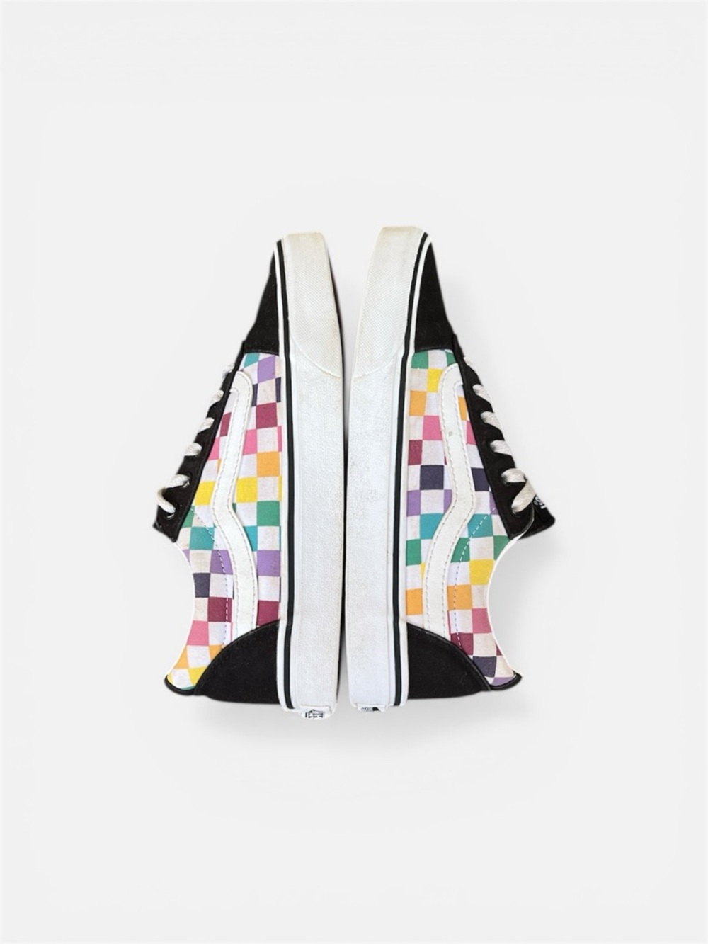 Vans Multicolor Checkerboard Low-Top Sneakers with Black Panels - Picture 5 of 9